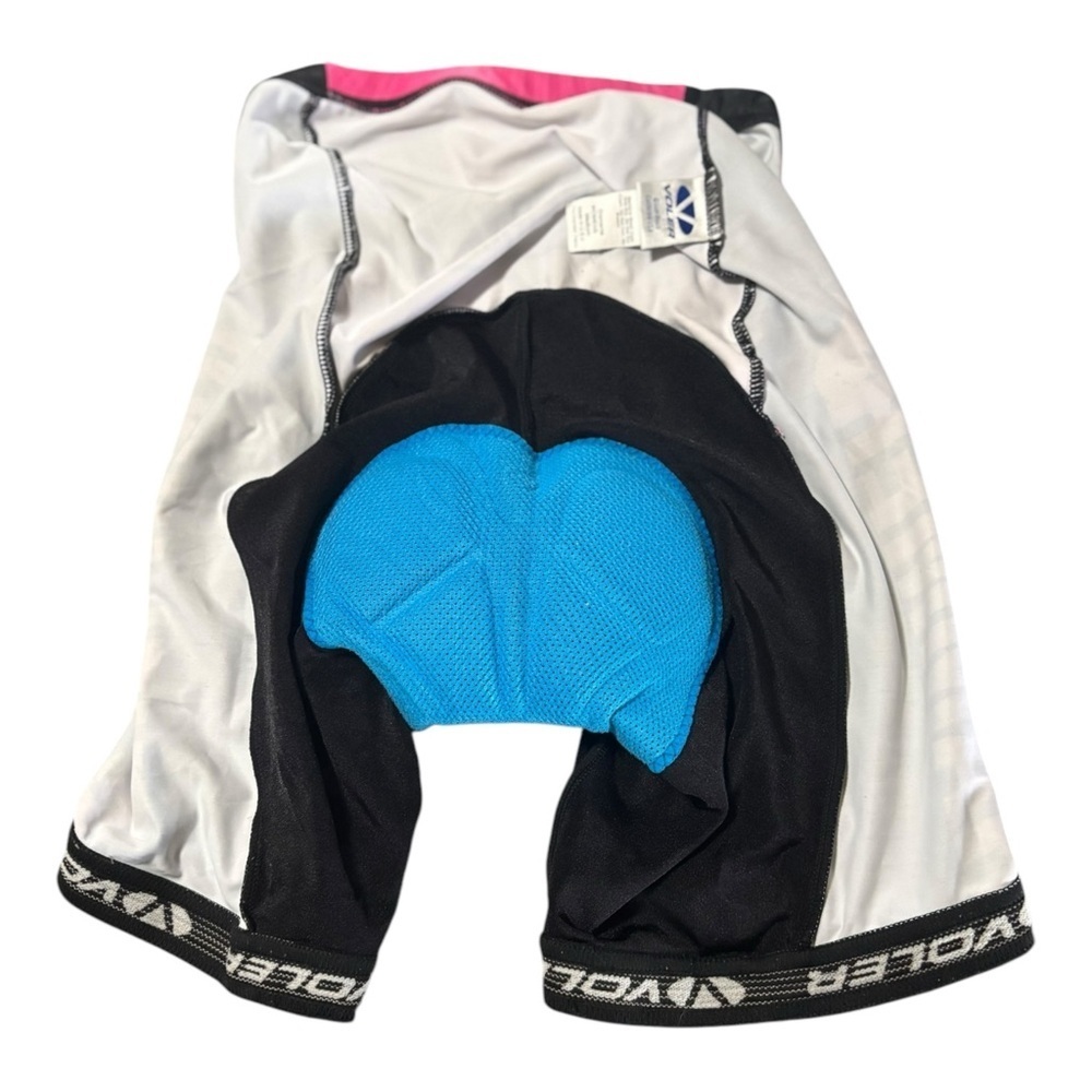 Voler Hammer Nutrition Black White and Pink Padded Cycling Shorts Size Medium - Picture 7 of 13